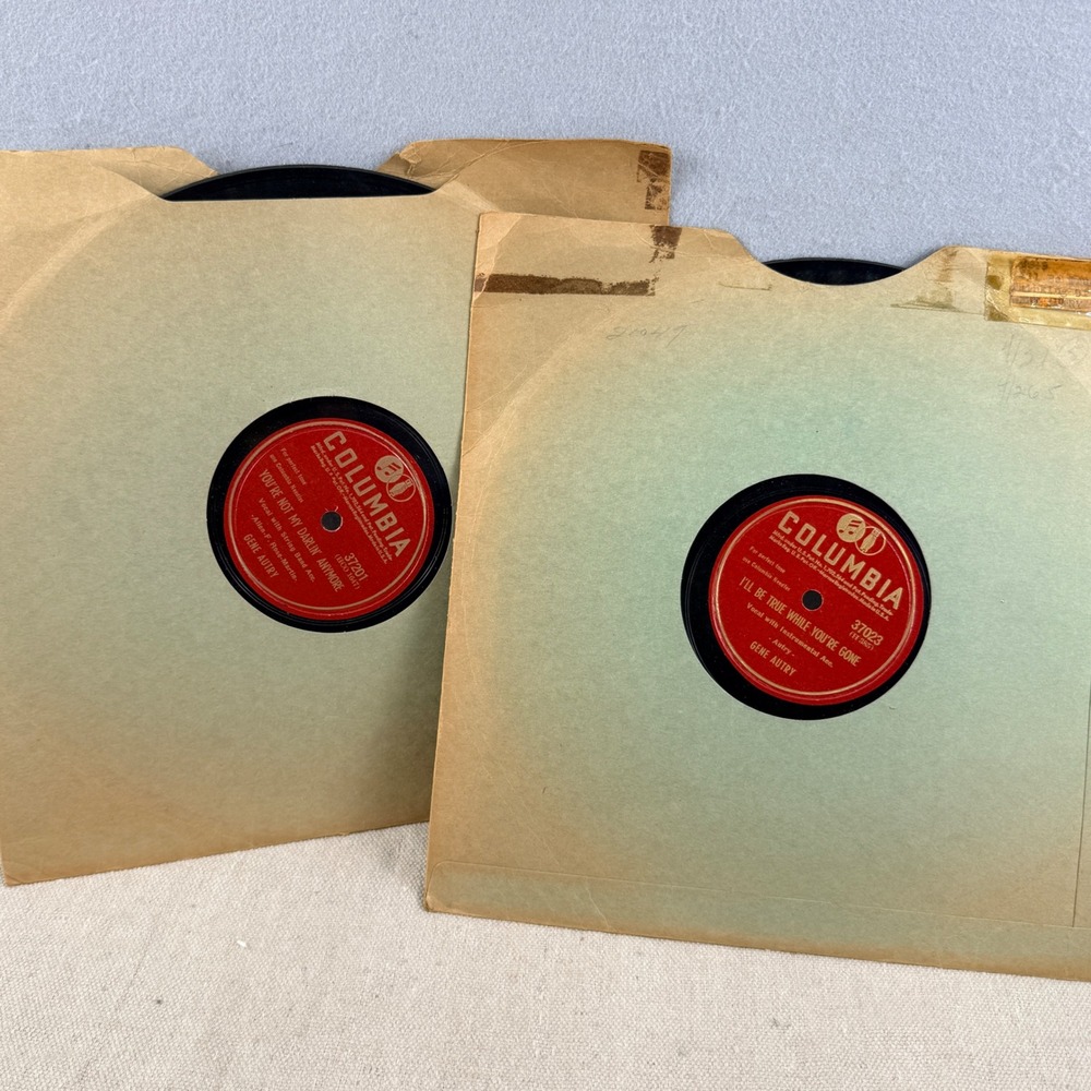Lot of 2 Gene Autry Columbia 78 RPM Records (37023 & 37201)